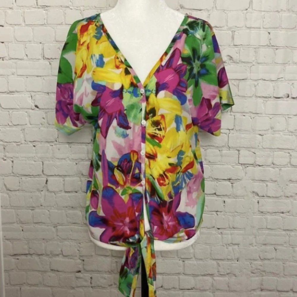 [JESSICA SIMPSON] Sheer Button Up/Tie up Blouse Size XS